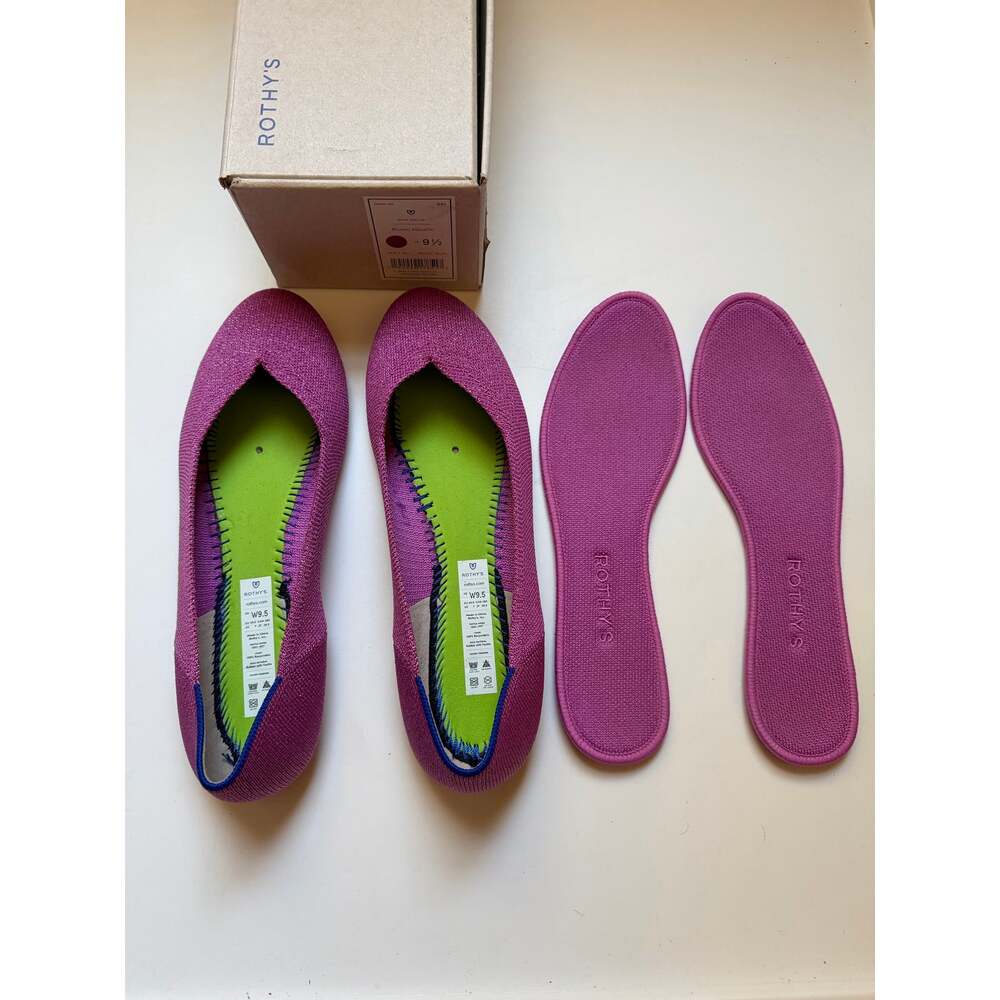 NEW Rothys Bloom Metallic Ballet Flats - Picture 4 of 5